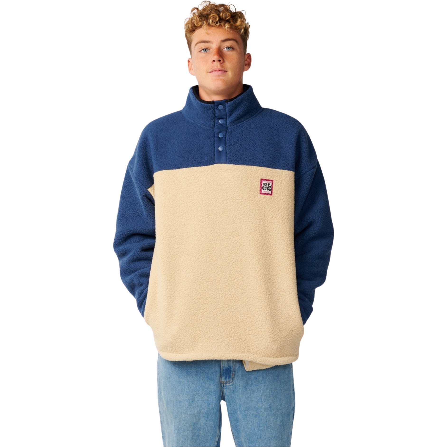 2026 Rip Curl M&auml;nner Streamline Halb Kragen Polar Reißverschluss Durch Fleece 0CPMFL - Khaki Sand